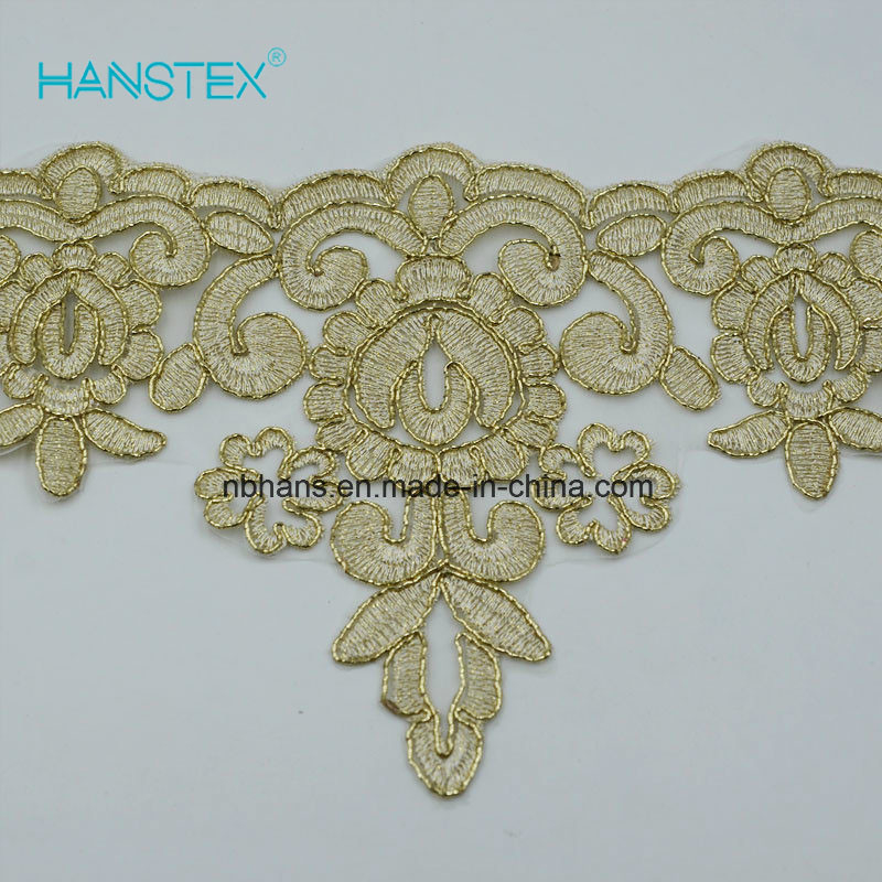 Hans New Fashion Eco Friendly New Design Embroidery Lace on Organza