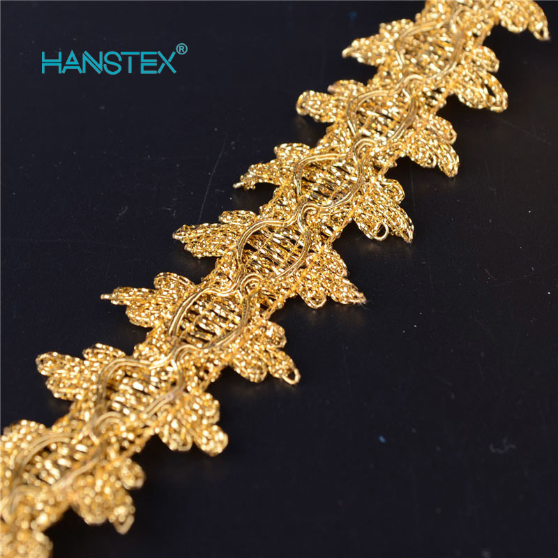 Hans Wholesale Custom Logo Nice Design Gold Trimming Lace