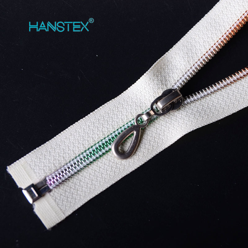 Hans Factory Wholesale High Strength OEM Silver Zipper