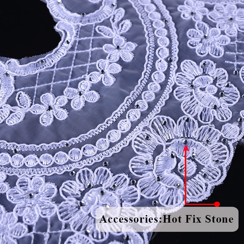Hans Fast Delivery White Lace Embroidery Stone