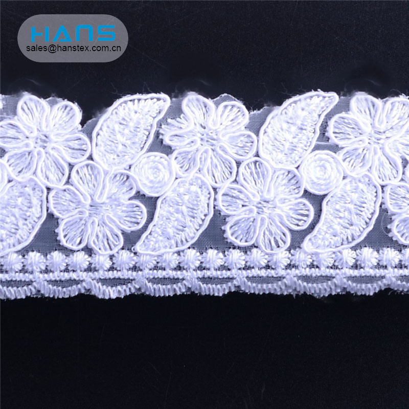 Hans Factory Customized Exquisite Guipure Lace Fabric Embroidery