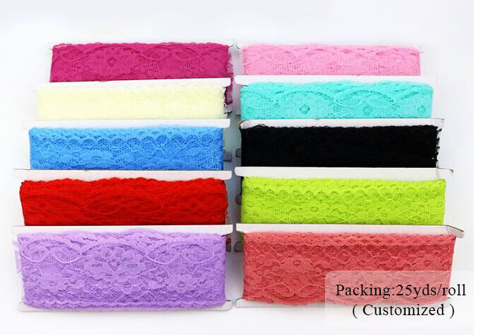 Hans Custom Manufactured Colorful Diamond Lace Fabric
