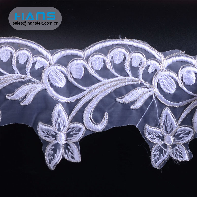 Hans Free Design Soft White Bridal Embroidered Tulle Lace Fabric